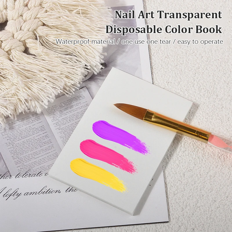 50 Sheets Disposable Manicure Tinting Glue Paper Tearable  Transparent Polish Color Mixing Tray Nail Art Tool.