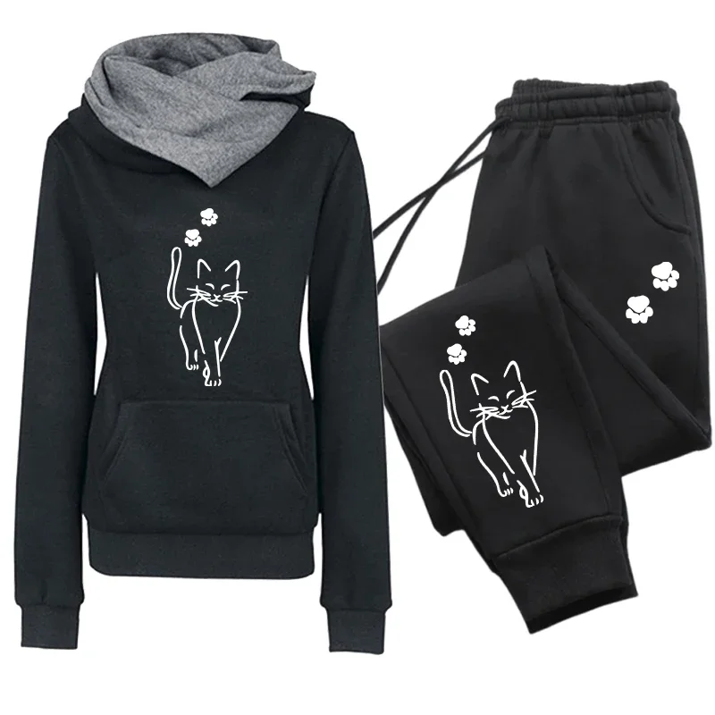 Women's Tracksuit Printing Casual Hoodie Sweatshirts Outdoors Sports Jogging Clothing Autumn Winter Quality Fashion Sportswear
