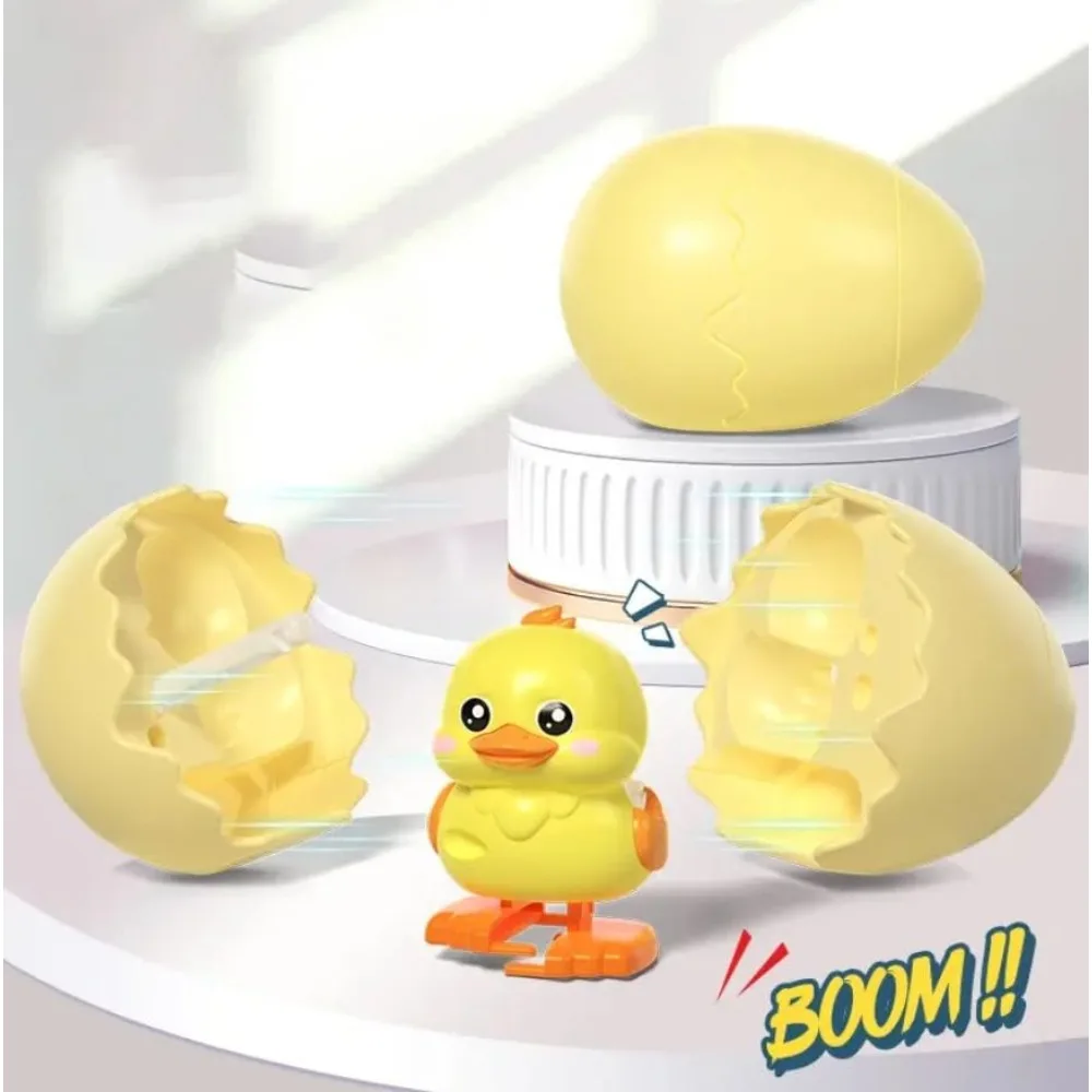 Wind Up Walking Duck Toy Hatching Egg Animal Model Assembly Fun Educational Creative Gift for Kids Boys Girls Early Learning Toy