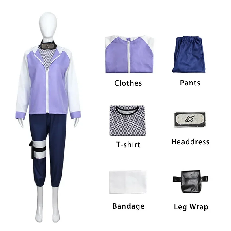 Hyuga Hinata Cosplay Costumes for Women Naruto Halloween Role Play Animes Comic-Con Performance Uniforms with Accessories Gifts