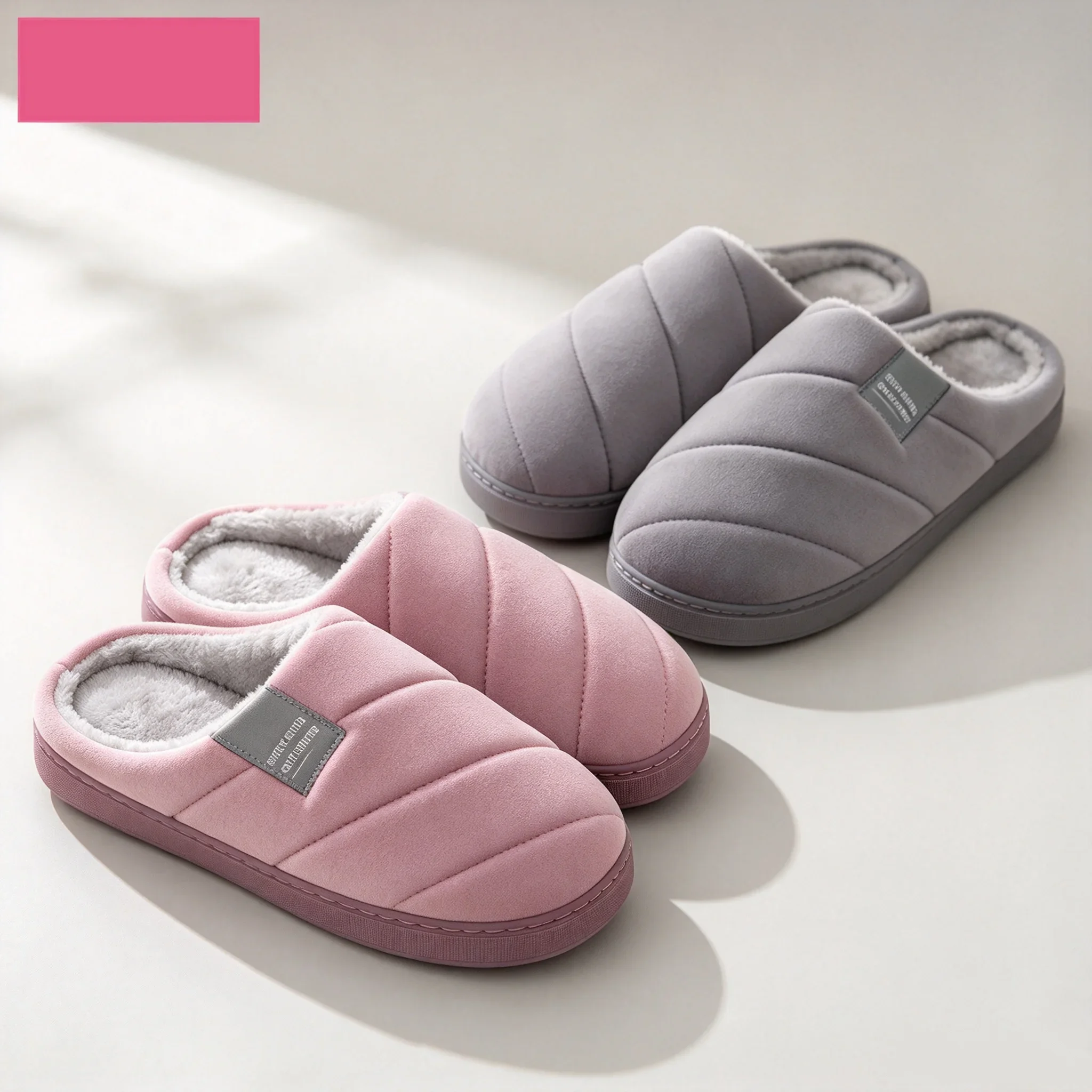 Winter Men's Women's Slippers Memory Cotton Shoe Pad Large Sole Flat Bottom Anti Slip Warm and Comfortable Indoor Knitted Shoes