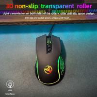 RGB Backlit Gaming Mouse Ergonomic Dynamic Breathing Lights USB RGBW Braided Cable Smooth Optical Tracking Right-Handed PC Windo