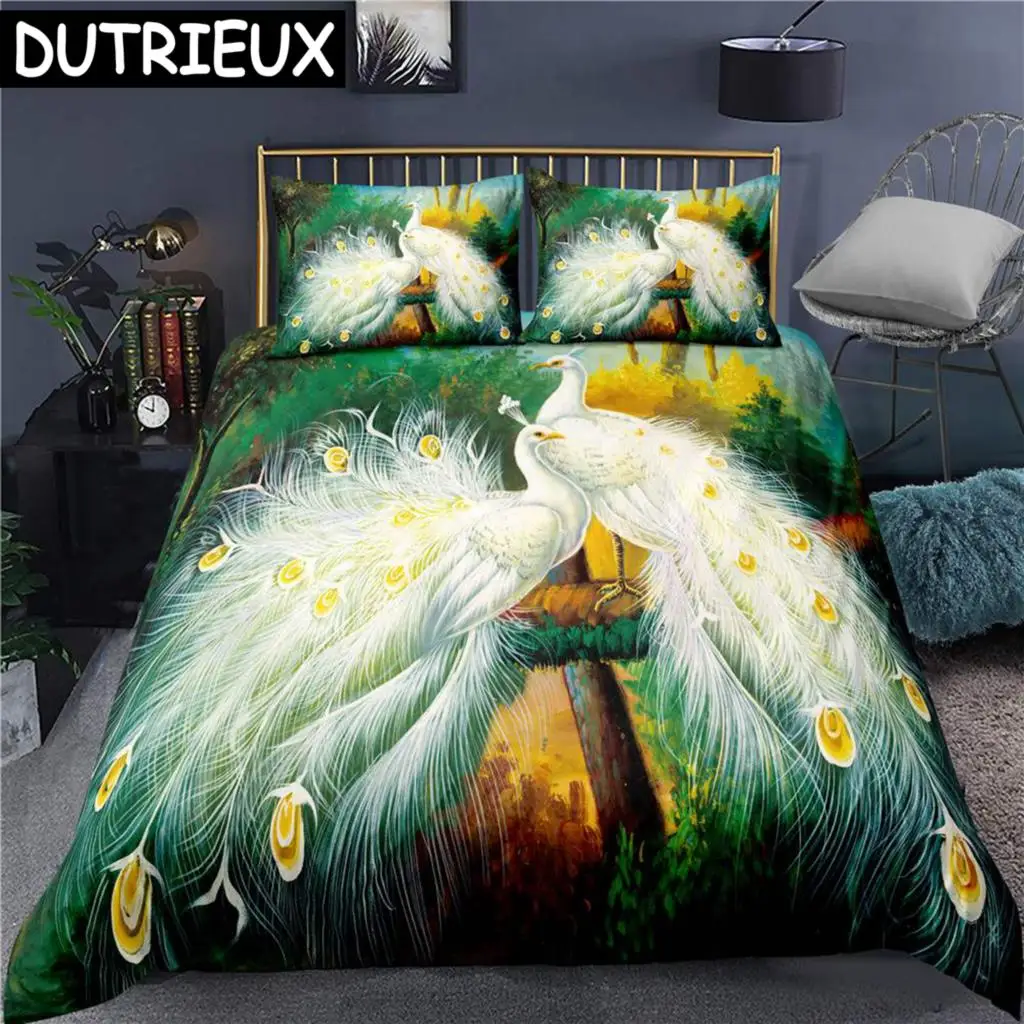 

Peacock 3D Printed Bedding Set Duvet Covers Pillowcases Comforter Bedding Set Bedclothes Duvet Cover 03