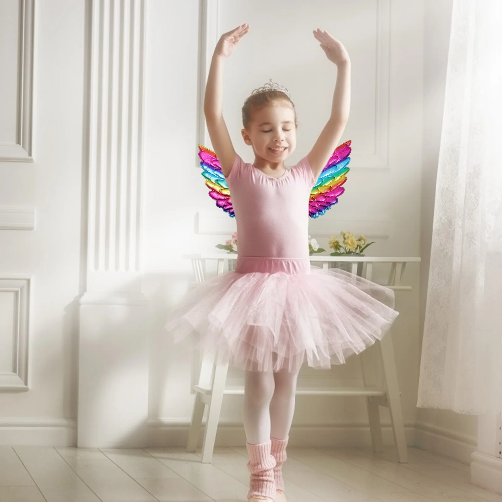 

2 pcs Angel Wing Prop Kids Fairy Wings Costume Performance Children Bronzing Fabric Lightweight Durable Photo Prop Gift