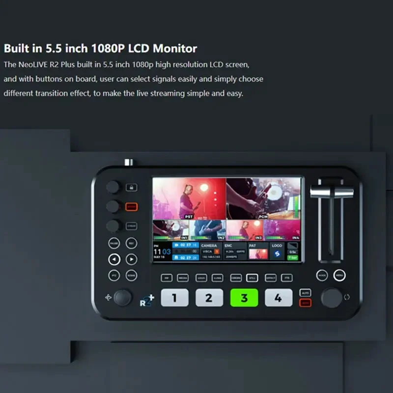 SPROLINK NEOLIVE R2 Plus 4-Channel Switcher Multi-Cameras 4x HDMI-Compatible Inputs Mixer Live Broadcasting Switcher