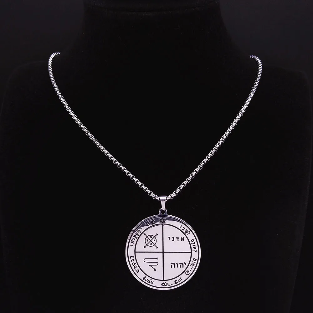 10.Third Pentacle of Jupiter - Seal of Solomon- Stainless Steel Chain Necklaces Women/Men Silver Color Jewelry colgante XH240