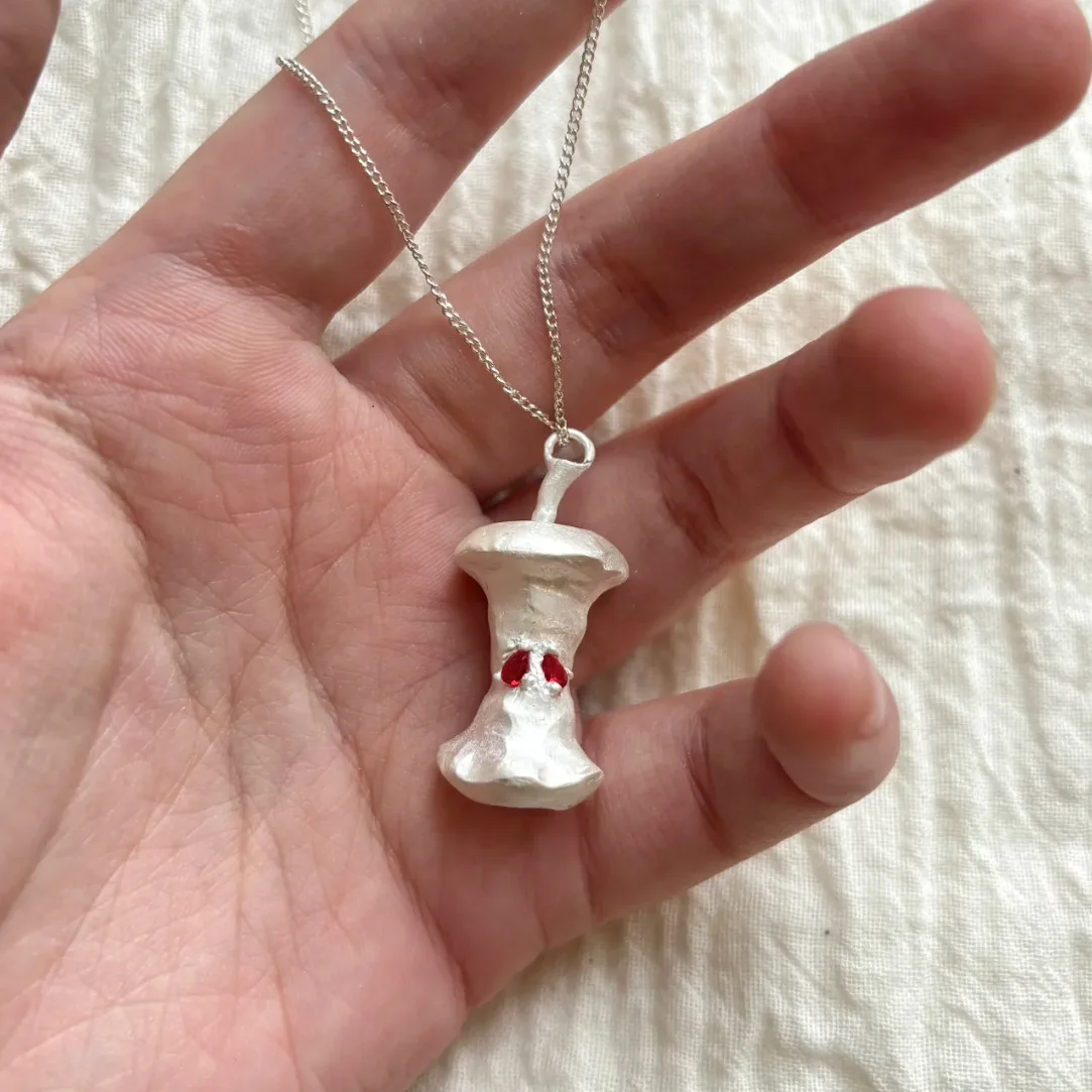 التفاح الأساسية المفاهيمي قلادة الزركون البطانة الفولاذ المقاوم للصدأ النحاس سلسلة الترقوة قلادة للنساء الفتيات السيدات المجوهرات الفاخرة