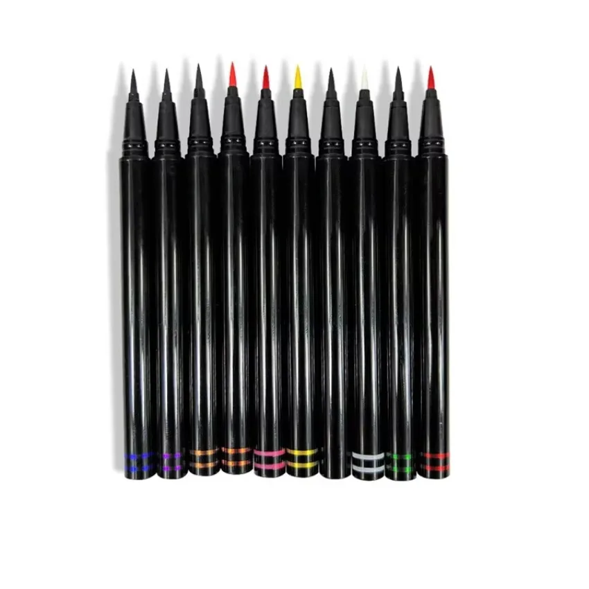 Private Label 10colors Non-smudged Eyeliner Quick Drying Smooth Soft Easy To Apply Long Lasting Extremely Fine Eye Liner Bulk