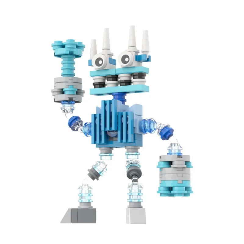 BZB My Singing Chorus Wubbox Robot Building Blocks Set Light Blue Cute Song Monsters Figures Bricks Toys For Kids Gift