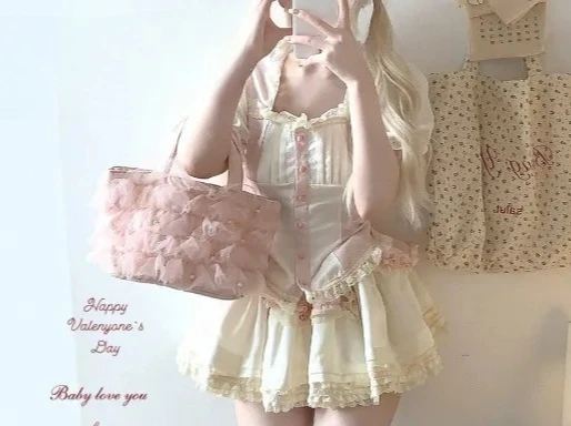 

Летний новый милый жаккардовый пышный кружевной многослойный топ для девочек, облегающая рубашка с короткими рукавами и мини-юбка с высокой талией