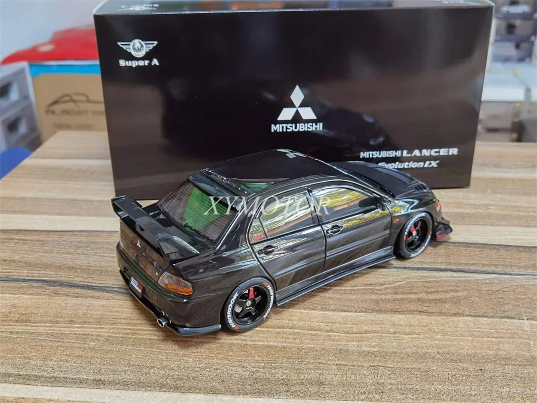 1:18 Super A For Mitsubishi Lancer EVO 9 Metal Diecast Model Car Black Gifts Toys Hobby Collection Display