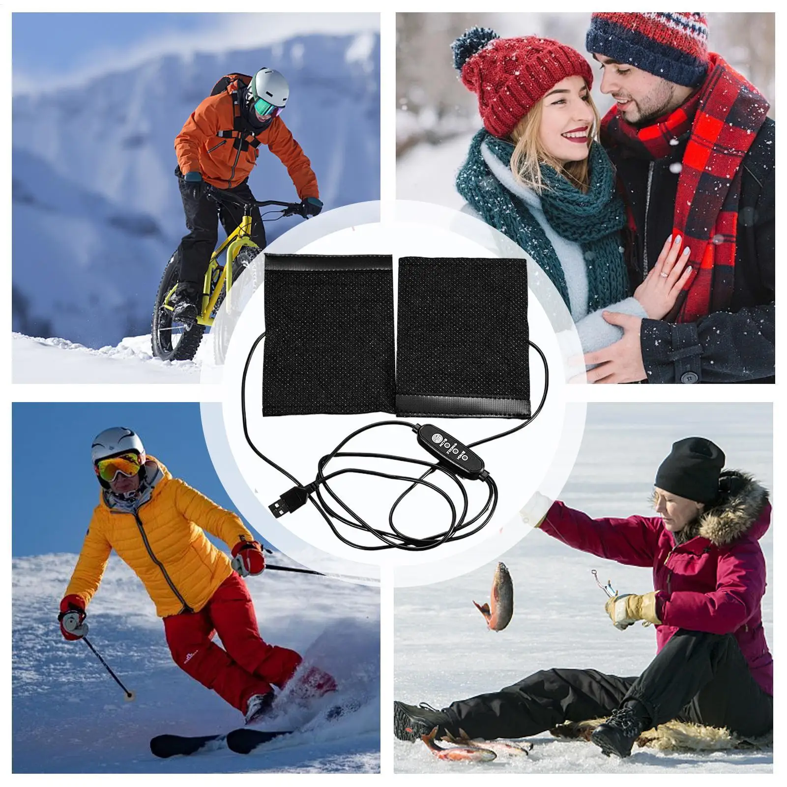 متعددة الأغراض USB لوحة التدفئة الكهربائية للقفازات حزام مرن المكونات في حزمة سخان كهربائي USB لوحة التدفئة لسيارة دراجة نارية #5