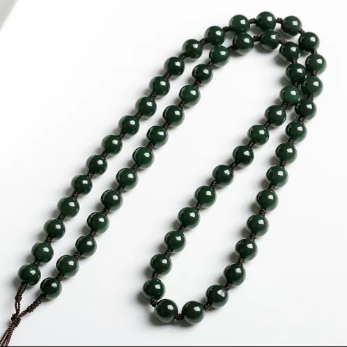 

Natural Nephrite Green Jade Lanyard Necklace Men Women Fine Jewelry Genuine Hetian Jades Luxury Pendant Lanyard Neck Strap