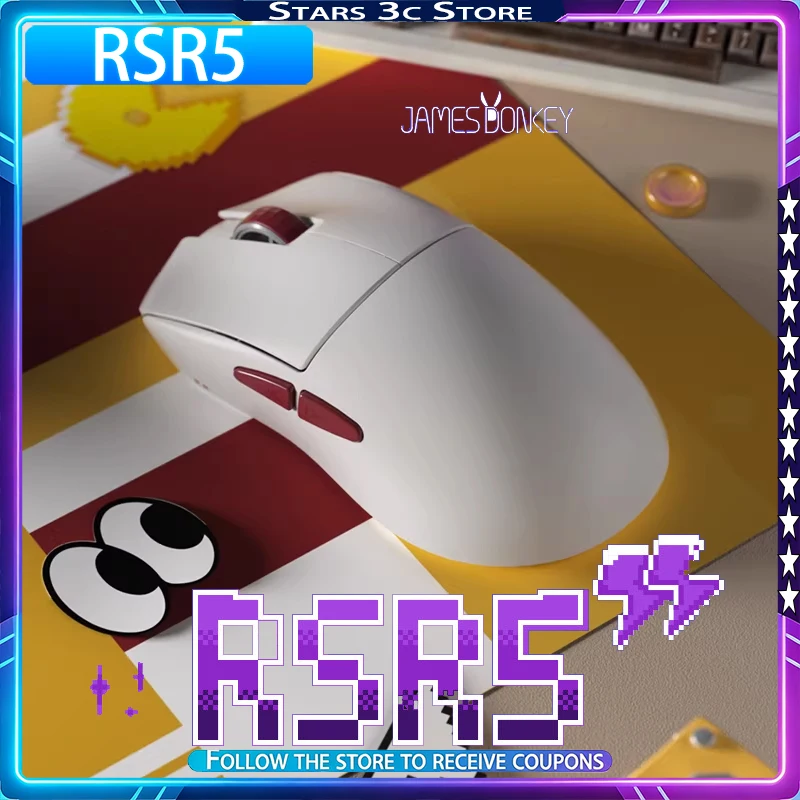 

Jamesdonkey RSR5 Wireless Mouse RSR5s PAW3395/3950 Sensor 8K Return Rate Ergonomic Lightweight Design Low Latency Gaming Mouse