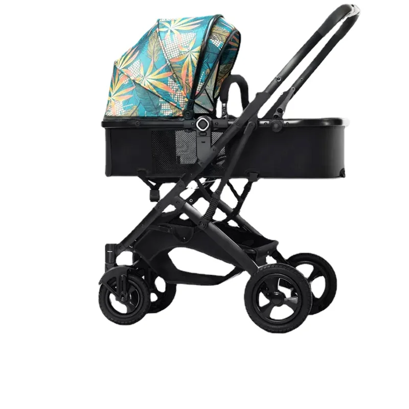 

High landscape newborn baby stroller can sit lie down, fold and carry shock-absorbing two-way sleeping basket stroller