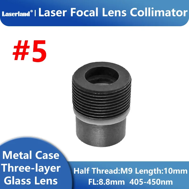 

Glass Focal Collimator Collimating Lens 405nm 445nm 450nm 473nm Violet Blue Laser Diode M9/P0.5 Frame