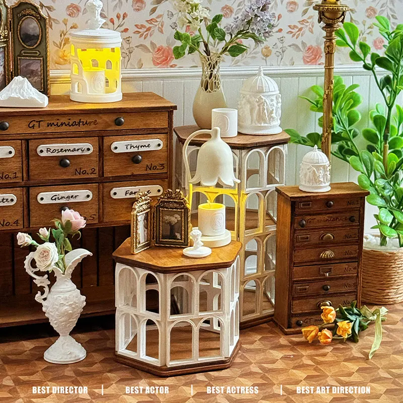 1/6 1/12 Doll House Model Furniture Accessories Retro Drawer Cabinet Side Table Bjd Ob11 Gsc Blyth Soldier Lol Miniatures Decor