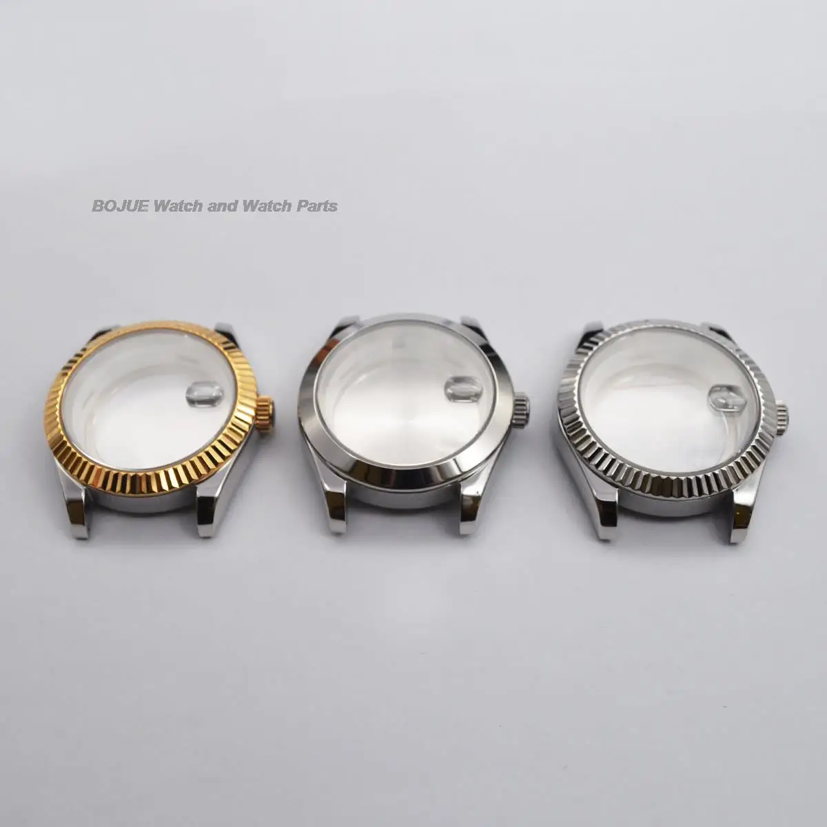 

40mm Watch Case Stainless Steel Transparent Bottom Day Window Watch Case Clear Back for Datejust NH35A NH36 Movement