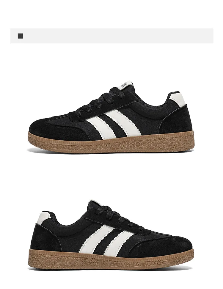 Damen Retro-Streifen-Sneaker mit Gummisohle, Schnürung, flache Schuhe, modische, vielseitige Freizeitschuhe zum Gehen für den täglichen Gebrauch – Detail 25