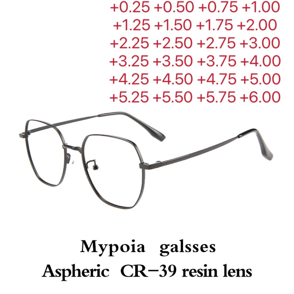 

Прозрачные очки женские многоугольные металлические очки для близорукости зеркальные очки для девочек анти-синий свет очки модные очки Gafas Óculos