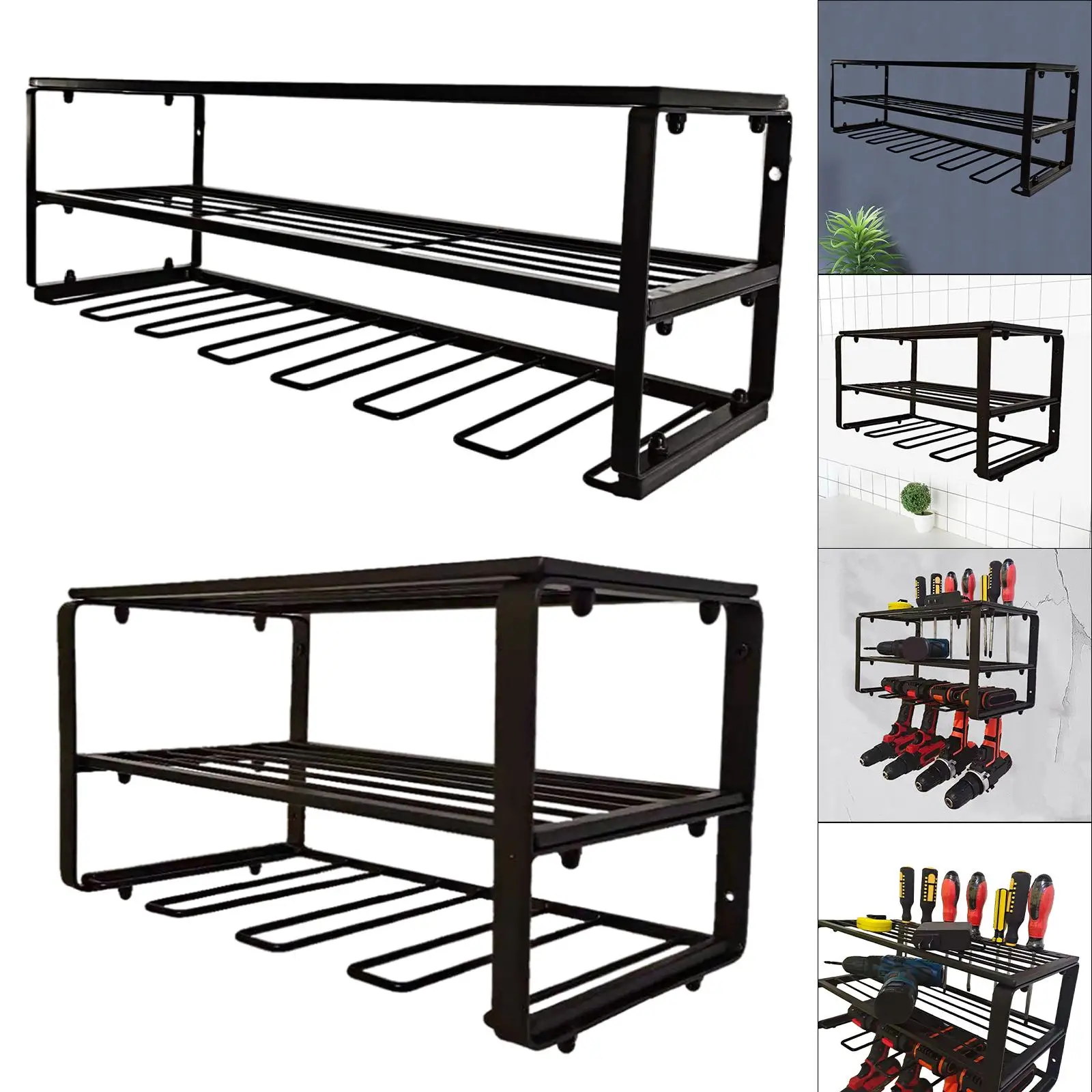 Tool Organizer Rack Screwdriver Pliers Wall Mounted for Workshop Garage Screwdriver, Pliers and Hammers Storage,