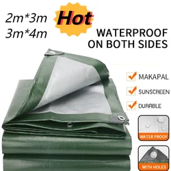 Tarp Waterproof Heavy Duty Tarp Rain Cover 2*3m 3*4m Tarpaulin Awning Canopy Cover Multipurpose Outdoor Sunscreen Green Tarp