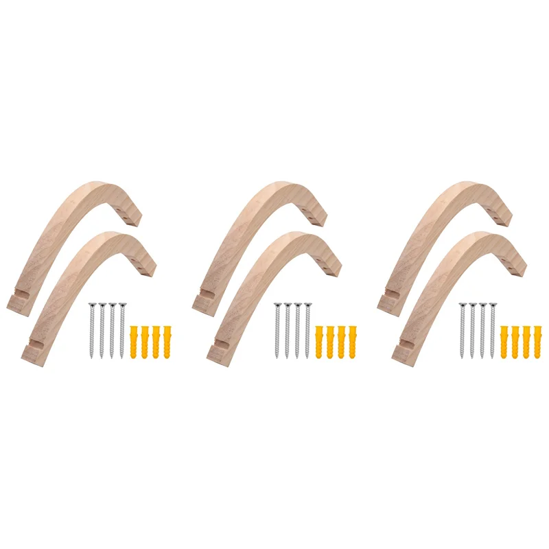 ABWR-6X خطافات حائط خشبية، شماعات نباتية داخلية، خطافات نباتية مثبتة على الحائط للنباتات المعلقة، دعامة زهور، خطافات دقات الرياح