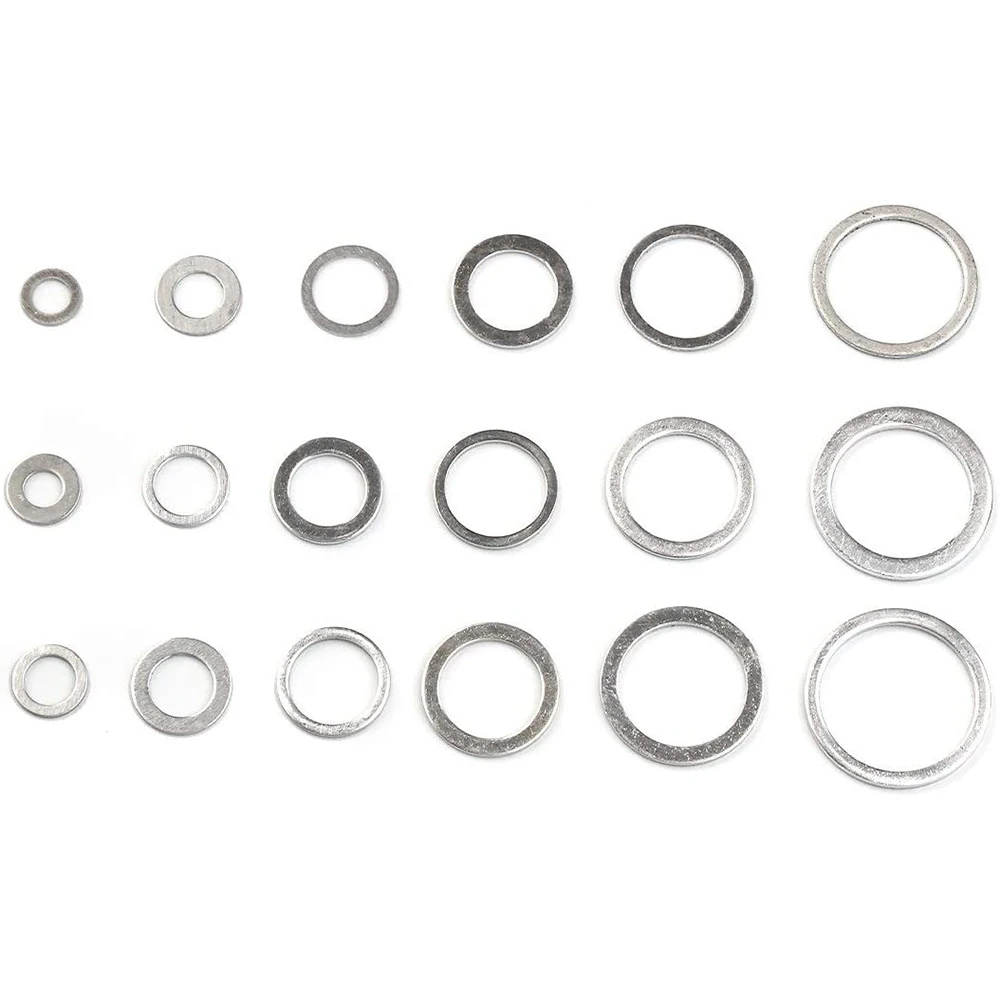 450 Piece Drain Plug Aluminum Washer Flat Gasket Seal Wear Assortment With Box Kit