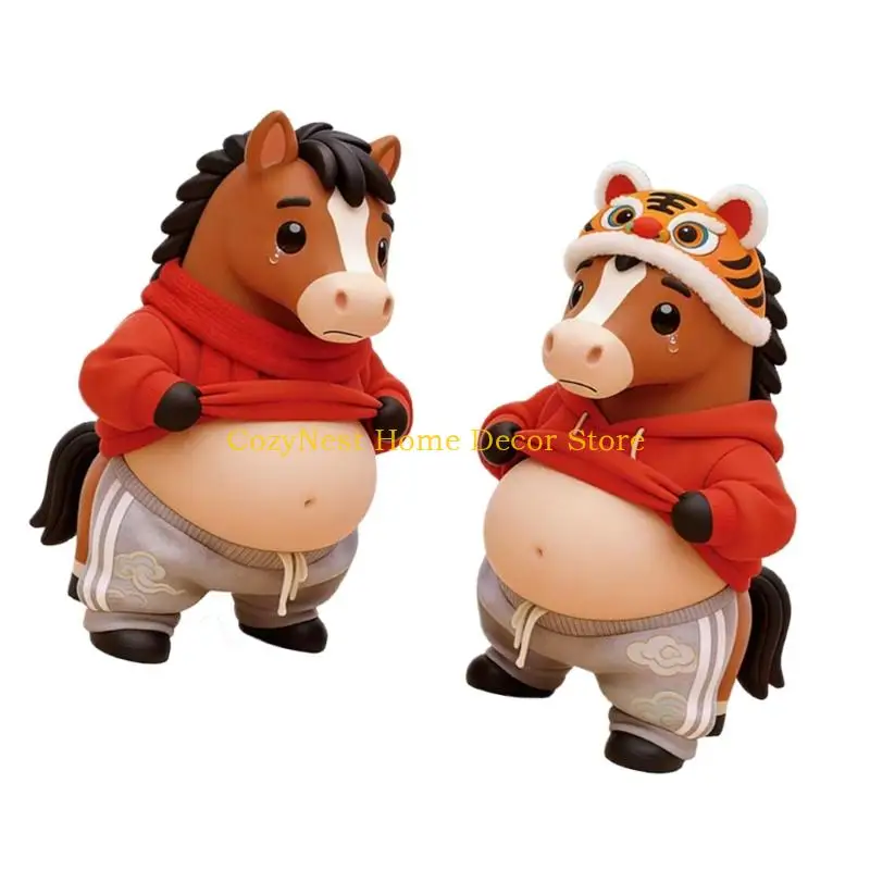 92MF Adorable 3D Soft Horse Squeeze Toy Sticker For Stress Relief And Home Decoration