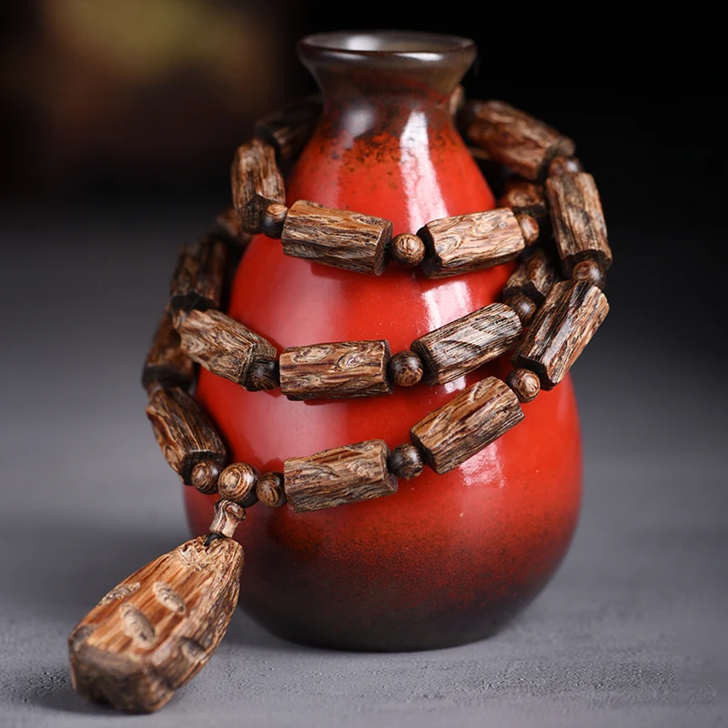Brunei Old-Material Free-Form Agarwood Bracelet Unisex Casual Bead Chain Wenwan Gift Necklace With Natural Fragrance