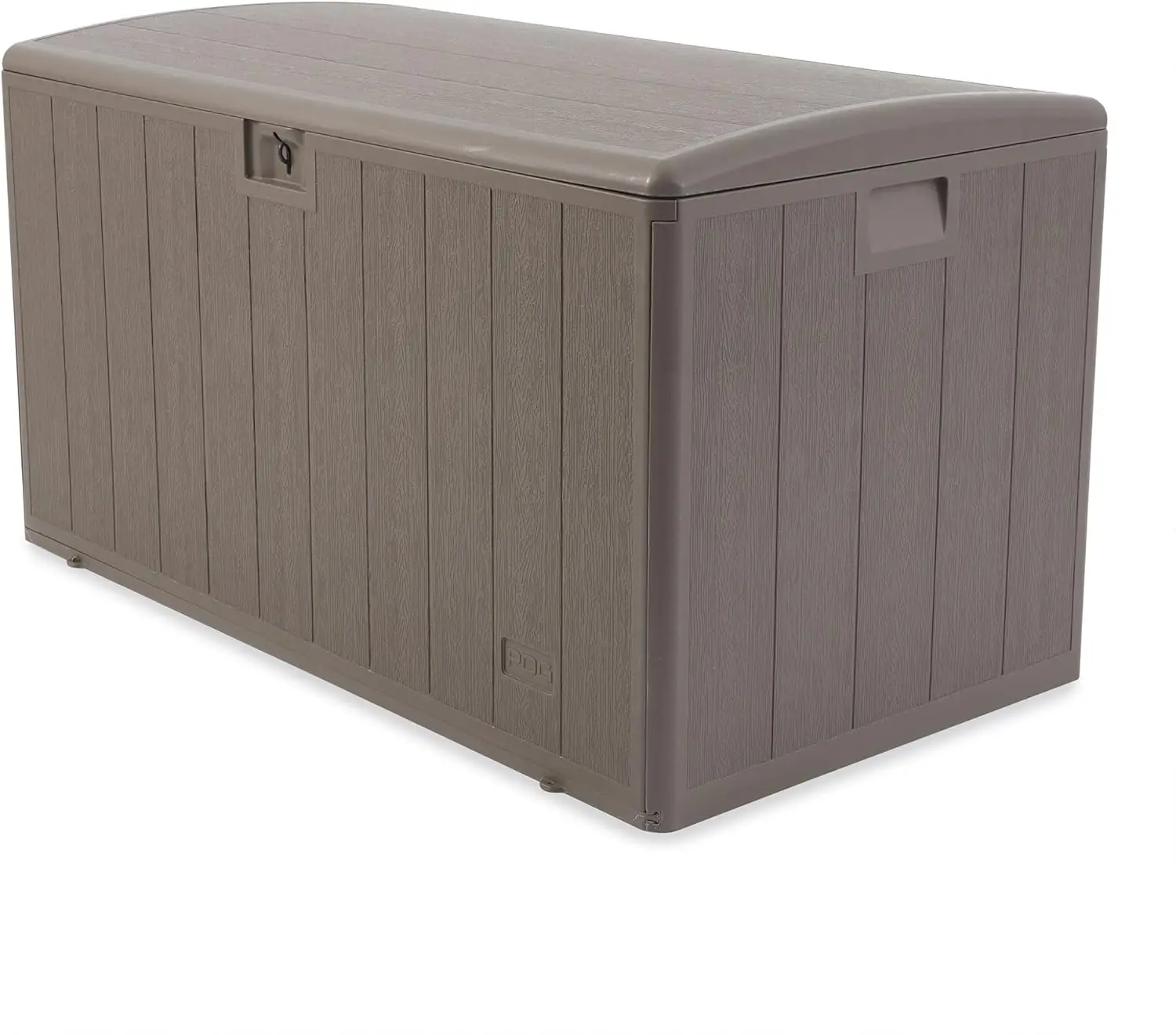 Outdoor Storage Deck Box, Soft Closure, 130 Gallon, Driftwood,for Patio Furniture - Garden Tools - Swimming Pool Tools UV Resistant
