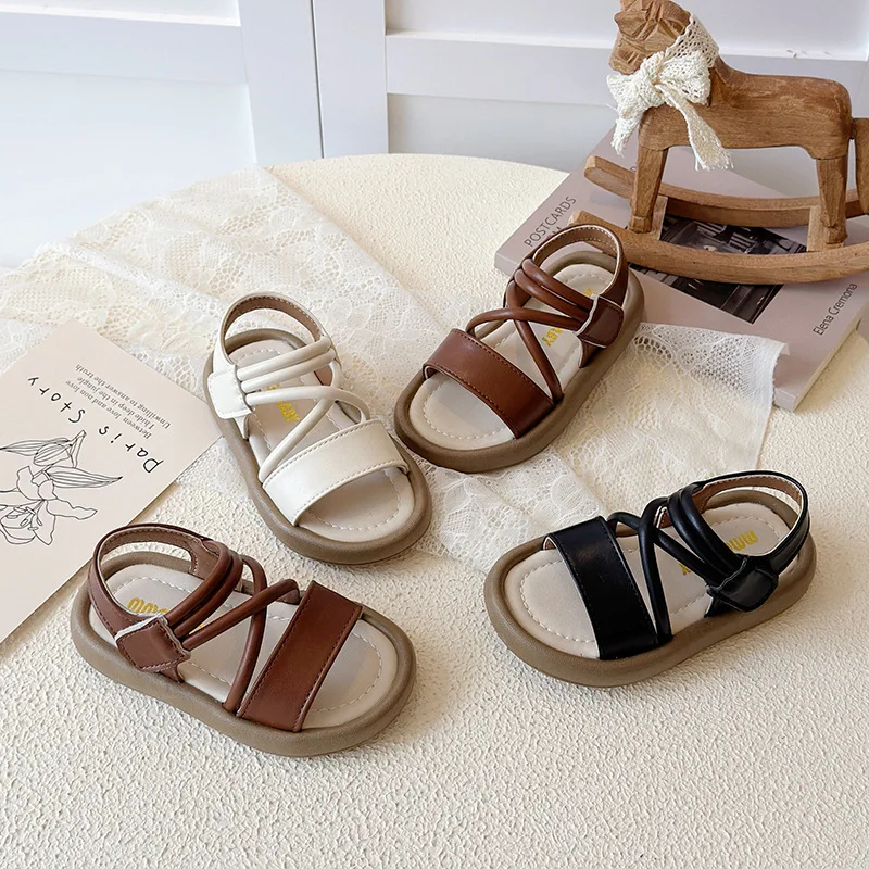 Girls Princess Hollow Sandals 2026 Summer New Korean Version Child Soft Shoes Casual Girls Anti Slip Travel Beach Sandals