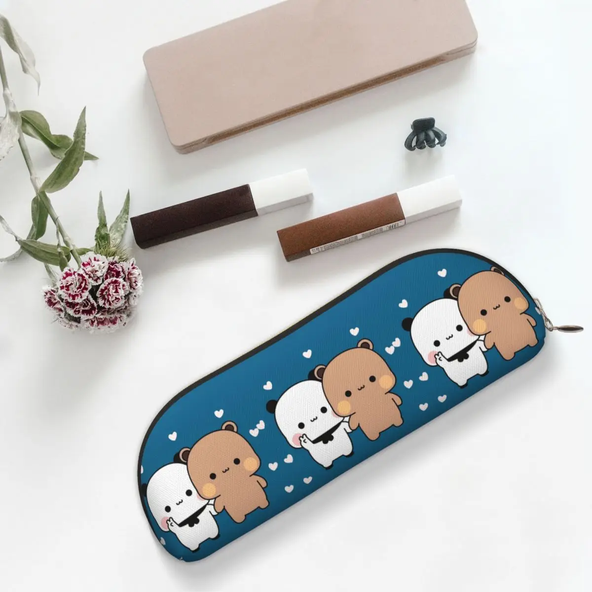 Pfirsich und Goma Bubu Dudu Ballon-Federmäppchen, Stifthalter, Aufbewahrung, Schreibwaren, große Kapazität, Stiftbox, Bleistiftbeutel für Studenten