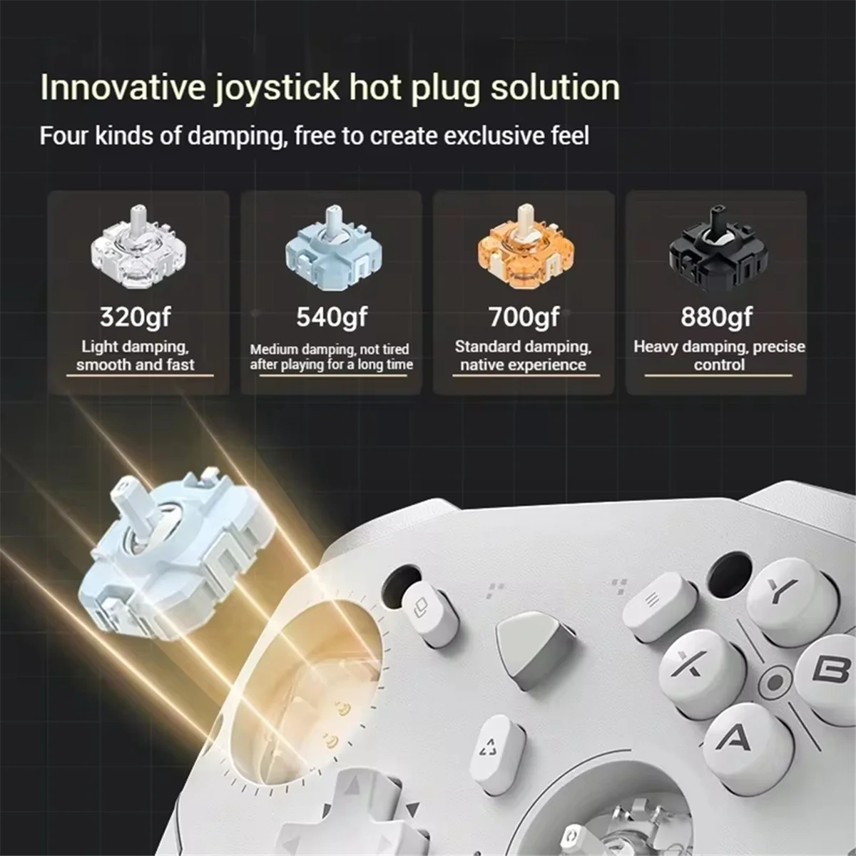 ABKM Hot Swap Joystick for MACHENIKE G6Pro G5Pro V2/ThundeRobot G80 Game Controller JH20 Hall Joystick Black
