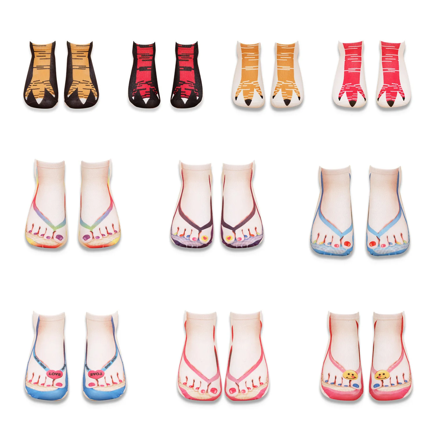 Divertidos calcetines 3D con garra de pollo para hombres y mujeres, cómodos para reuniones y fiestas.