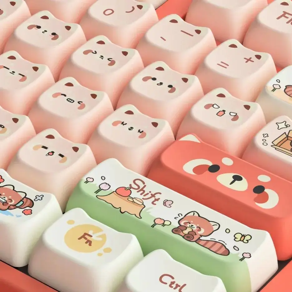 Imagem -05 - Mao Keycaps para Meninas Quadrado Bonito Sublimação Térmica Teclado Mecânico Presente para Alice 2.25 u 2.75u 142 Chaves Novo