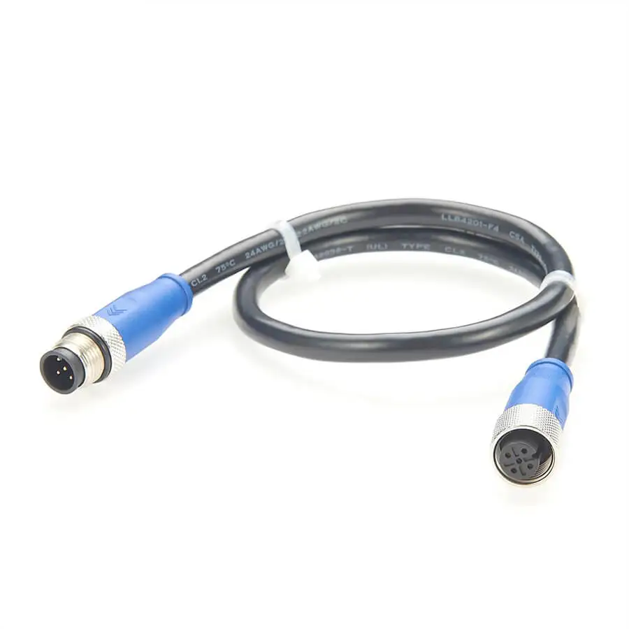 M12 5-Pin Cable, NMEA 2000 Network Extension Cable 1 Meter, Marine Boat Backbone Drop Line, Male to Female