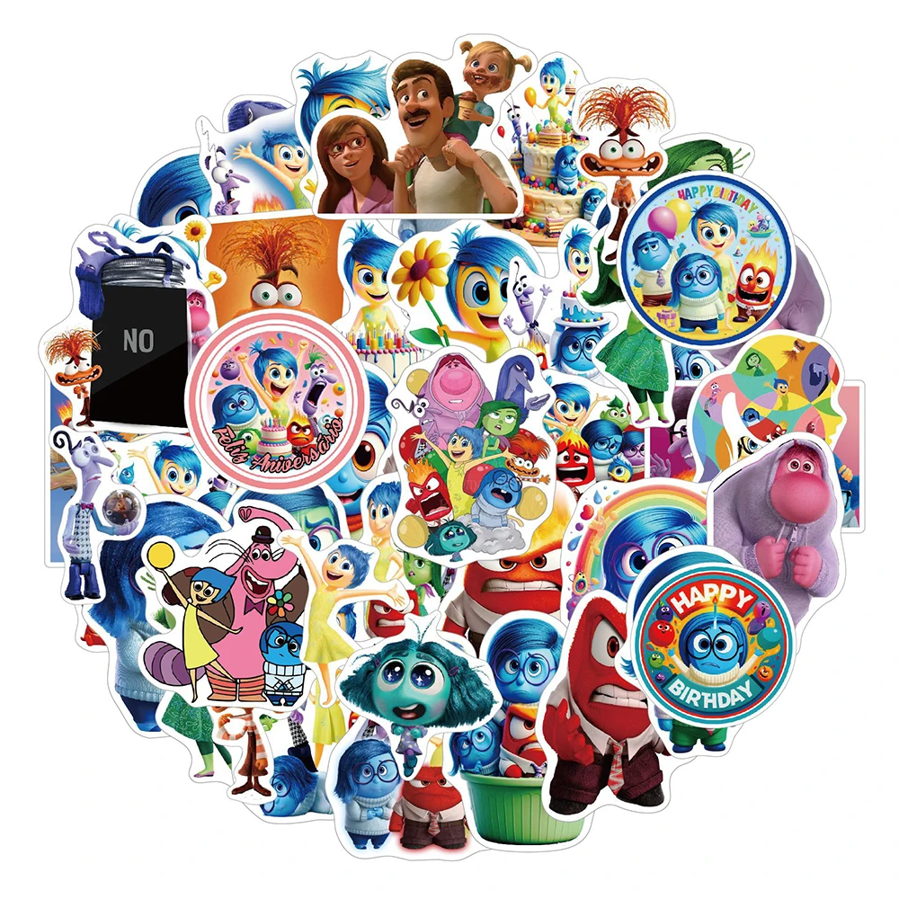 10/30/50pcs Disney Inside Out Anime Stickers Decals for Phone Luggage Water Bottle Cartoon Cute Graffiti Stickers Kid Party Gift