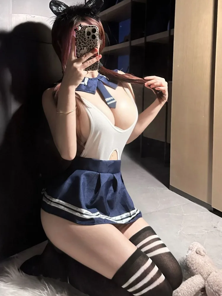 

Cosplay Erotic JK Tight Campus Japanese Short Two Piece Set Sexy Lingerie Women Outfits Halloween Costume Woman Art The Clown