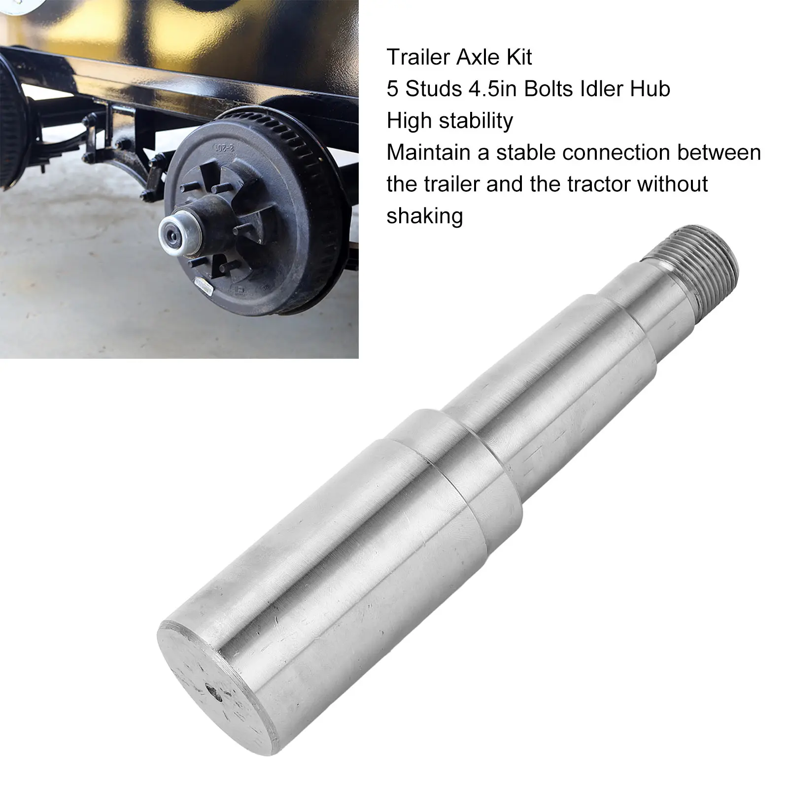 

Trailer Axle Kit High Strength 5 Studs 4.5in Bolts Trailer Idler Hub Kit High Load Bearing 25mm To 35mm for Cargo Boat