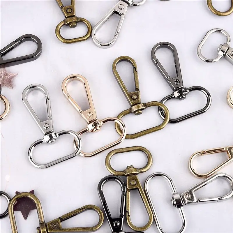 5pcs Metal Bags Strap Buckles Lobster Clasp Collar Carabiner Snap Hook DIY KeyChain Bag Part Accessories 1.6/2/2.5/3.2/3.5cm