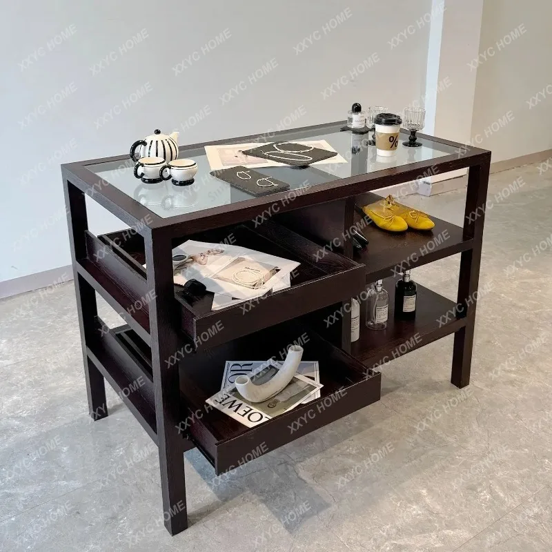 XXClothing store, Zhongdao Taiwan women's clothing store, flowing water platform, retro lacquer jewelry cabinet