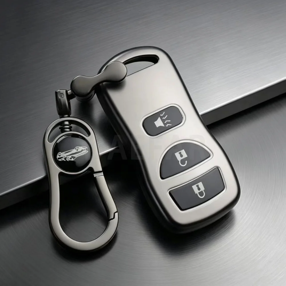 3 Buttons  Soft Gunmetal TPU Car Key Case for Nissan Frontier Murano Armada Pathfinder Versa Altima Maxima Xterra KeyChain Set