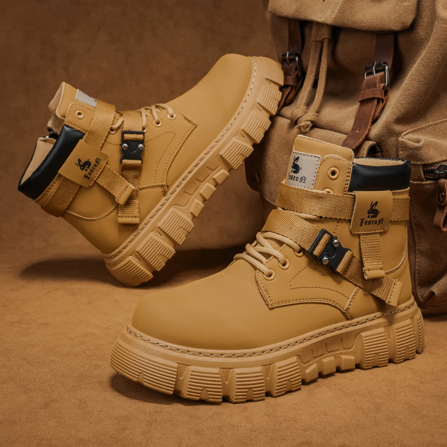 2026 Autumn Winter New Retro British Style High Top Work Boots, Thick Sole Non-slip Wear-resistant Outdoor Casual Ankle Boots