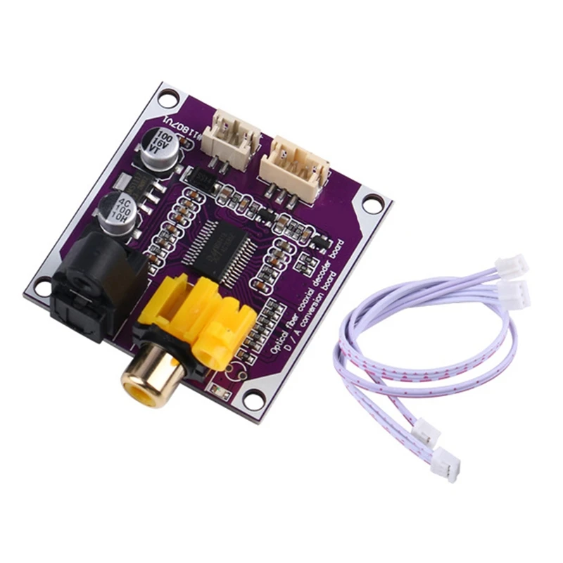 AT63-DAC Digital Audio Decoder 24Bit 192Khz Optical Fiber Coaxial Digital Signal Input Stereo Output Decod Board