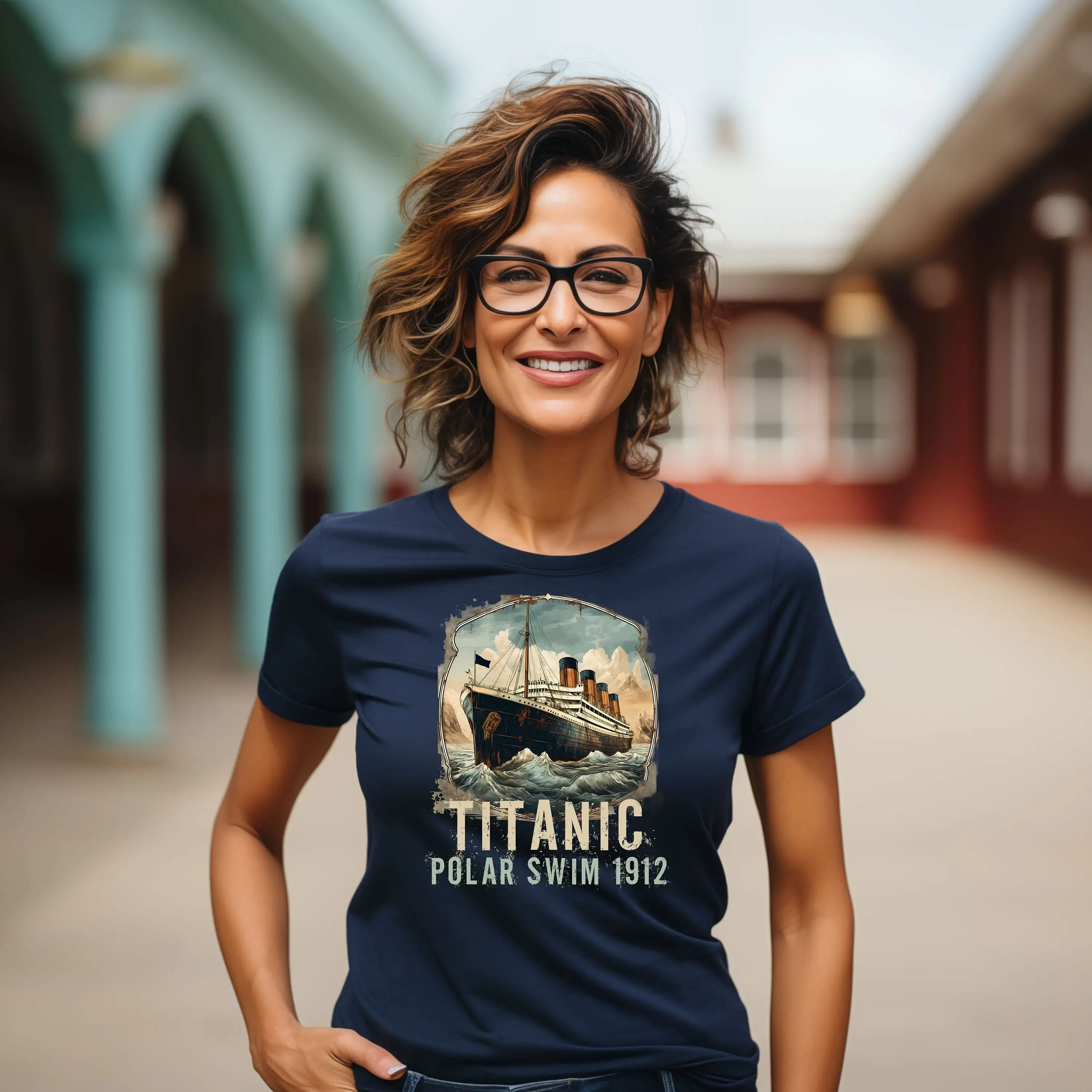 titanic-polar-nadar-engracado-humor-escuro-t-camisas-bella-lona-3001-t-camisa-unissex-camisa-de-manga-curta