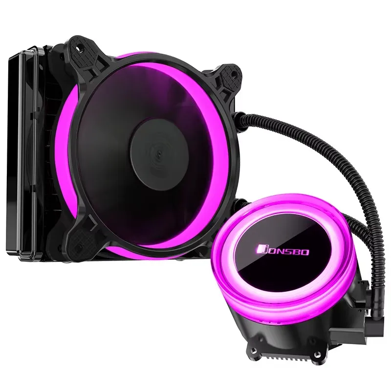 TW2-120 CPU Radiator with Copper Radiating Base Fan Automatic 256 Color Changing Water Cooling  Computer Hardware Cooling System