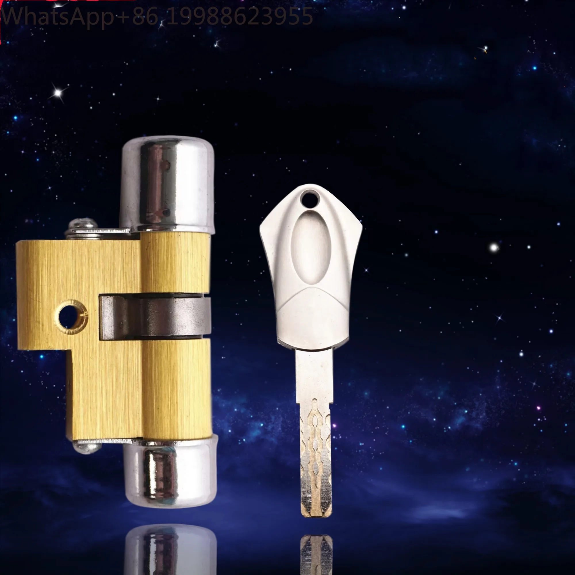Vintage Anti-theft Entry Door Brass Lock Cylinder Type 13 Replacement Super D-Class Eight Tracks Euro Lock Cylinder With 8 Key