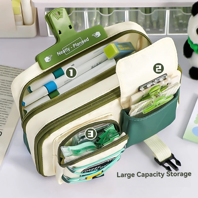 مقلمة كبيرة ذات سعة كبيرة لطلاب المدارس الثانوية وطلاب المدارس الثانوية - مستوى المظهر العالي والشريحة