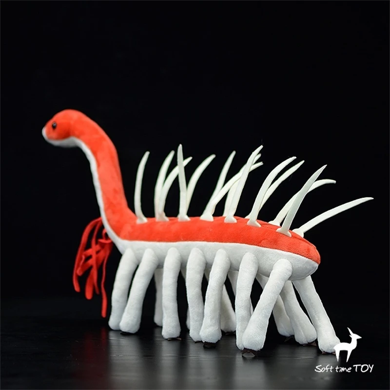 홀루시제니아 봉제 인형 - 사실적인 캄브리아 화석 봉제 동물, 고생물학 봉제 인형, 실물 같은 고대 벌레 인형 수집가용